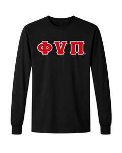 Maglietta a Maniche Lunghe con 3 Lettere Kappa Alpha Psi Old Skool Phi Nu Pi, Nera, Abbigliamento per Fraternità Greca con Design Vintage e Comfort Premium - Product Image 4