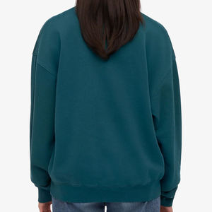 Sweat-shirt à col rond surdimensionné pour femme, couleur unie, 100% coton, tricoté, longueur normale, vêtements d'automne - Product Image 5