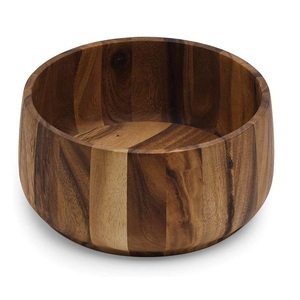 Bol en bois écologique au design moderne, personnalisé avec une poignée en métal, pour salades et service de repas, vaisselle de fête pour la table. - Product Image 5