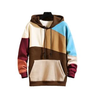 Men Regular Fit Panel <b>Work</b> Hoodie Long Sleeve Pullover <b>Sweatshirt</b> with Contrast Panel Design and Adjustable Hood - Product Image 2