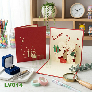 Tarjeta de Felicitación 3D Pop Love Vintage, Ecológica, Hecha a Mano con Papel, para Cumpleaños, San Valentín, Bodas, en Forma de Corazón, con Barnizado Mate - Product Image 6