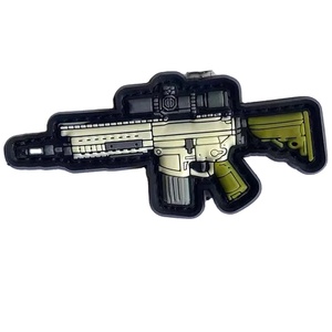 Factory Price Personalized Flower Shape Appliqued Embossed Rubber Logo PVC Patches for Hats Clothing & Handbags - Product Image 1