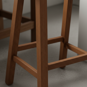 เก้าอี้บาร์ทรงสูง ไม้ยางพาราแท้ ทรงกลม ทันสมัย เรียบง่าย เฟอร์นิเจอร์บ้าน ทนทาน น้ำหนักเบา - Product Image 3