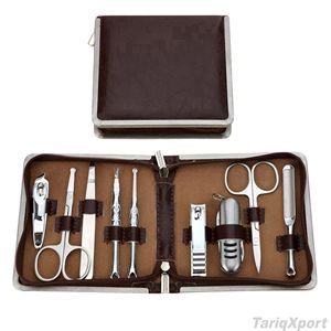 Kit de manucure et pédicure professionnel 9 pièces 5 en 1 7 en 1, coupe-ongles en acier inoxydable luxueux, coupe-cuticules, étui d'emballage personnalisé - Product Image 3