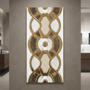 Azulejos de Pared de Cerámica de Primera Calidad, Diseño Interior de Lujo, Decorativos, Dorados y Plateados, Tercera Cocción, 300*600 30x60 12x24 - Product Image 5