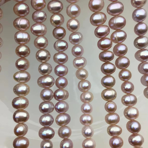 Perlas de Agua Dulce Naturales AA, Color Morado, 6-7.5mm, Forma de Patata, Acabado Liso, Brillo Natural, Perlas Sueltas, Suministros para Joyería, Venta al Por Mayor - Product Image 1
