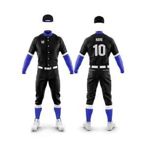 Custom Logo <b>Baseball</b> Uniform Jersey <b>Set</b> with Sublimation Printing 100% Polyester Anti-Bacterial Fitted - Product Image 4