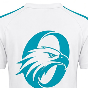 Camiseta deportiva personalizada de manga corta color blanco turquesa para equipos de animadoras, uniforme de entrenamiento y práctica para equipos de animadoras. - Product Image 5