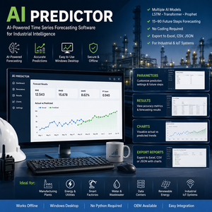 ซอฟต์แวร์ทำนายเวลาแบบไทม์ซีรีส์ด้วย AI สำหรับข้อมูลอุตสาหกรรม |   ตัวทำนาย AI |   วินโดวส์ |   รับผลิตแบบ OEM - Product Image 1