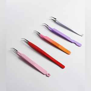 Pinces à cils en acier inoxydable de haute qualité, pinces à cils professionnelles à étiquette privée pour cils volumineux et classiques - Product Image 1