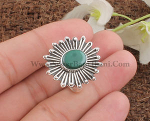 Anillo de Plata de Ley 925 con Malaquita Natural de Corte Ovalado, Anillo de Boda Clásico Hecho a Mano, Anillo con Gema Ovalada de Piedra Verde para Mujer - Product Image 2