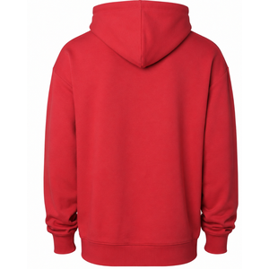 Sweat-shirt à capuche pour homme, poids moyen 280 g/m², couleur rouge, en molleton de coton premium, style streetwear décontracté, logo personnalisé, OEM, ODM, vente en gros - Product Image 2