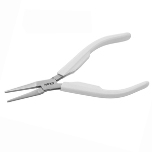 <b>Long</b> Flat <b>Nose</b> Plier Stainless Steel High-quality 140mm Smooth Jaws Spring White Handles Joint Box Jewelry Making Precision Wire - Product Image 1