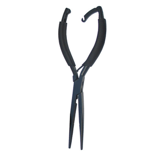 Pince coupante à bec long et droit pour lignes fines, en acier inoxydable noir, pince de pêche à la mouche réglable avec verrouillage arrière - Product Image 2