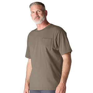 <b>Mens</b> Taupe Pocket T-<b>Shirt</b> Short Sleeve Crew Neck Cotton Casual Summer Basic Top Custom Logo OEM ODM Wholesale Apparel - Product Image 5