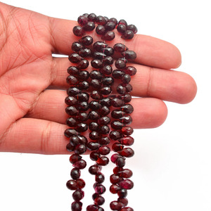 AAA+ Garnet 7x5mm-8x6mm Faceted Teardrop Briolette <b>Beads</b> Natural <b>Red</b> Garnet Semi Precious Gemstone Loose Drop <b>Beads</b> For Jewelry - Product Image 2