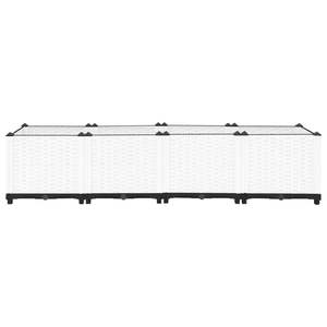 Grand lit de jardin surélevé en polypropylène blanc durable, pots et jardinières résistants - Product Image 4