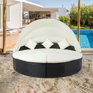 NEW IPRO Premium Outdoor Garden Patio Furniture Modern Design 5-Seater PE <b>Rattan</b> Lounge <b>Corner</b> Set Modular Wicker UV Resistant - Product Image 1