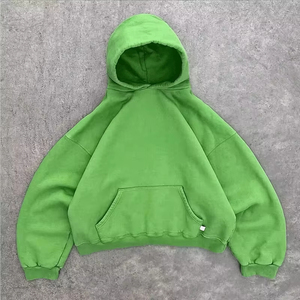 Sudadera con capucha corta de felpa gruesa de alta calidad, estilo streetwear personalizado, con hombros caídos, para hombre, oversize, gruesa, tipo pullover. - Product Image 4