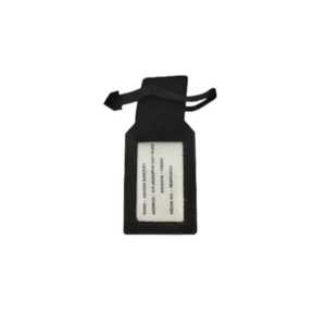WRIZA <b>Black</b> Genuine Leather Luggage Tag WI 059-Premium Craftsmanship Durable Finish Fashionable Practical Design Everyday Carry - Product Image 1