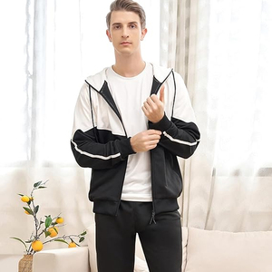 Conjunto Deportivo de Invierno para Hombre con Capucha y Bloques de Color, Sudadera con Cremallera Completa y Pantalones Jogger, Ropa Deportiva Casual para Gimnasio y Running - Product Image 2
