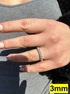 3-4MM Moissanite Eternity <b>Ring</b> Wedding Band 925 Sterling Silver VVS Moissanite <b>Diamond</b> <b>Ring</b> Passes <b>Diamond</b> Tester - Product Image 6