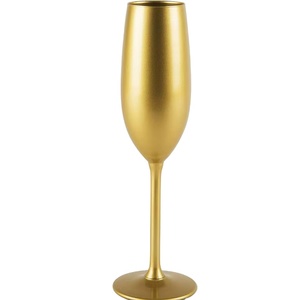 Verre à vin en acier inoxydable de luxe en forme ronde avec finition dorée Parfait pour les bars, les fêtes et les mariages élégants Fournitures de bar - Product Image 1