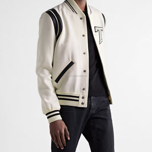 Logo personnalisé vestes et manteaux d'université pour hommes broderie d'hiver en cuir veste de basketball pour hommes varsity letterman pour hommes - Product Image 2