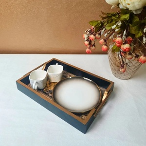 Plateau en bois artisanal de haute qualité, imprimé à l'émail, pour servir le petit-déjeuner, nouveau plateau de service décoratif en bois - Product Image 3