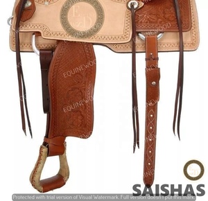 Selle de rodéo confortable et légère de haute qualité SAISHAS Western DD en cuir véritable fabriquée à la main pour les spectacles de course de barils - Product Image 3
