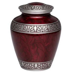 Urna Funeraria para Adultos con Diseño de Grabado Floral, Acabado en Mármol Amarillo y Plateado, Aleación Resistente, Capacidad de 200 Pulgadas Cúbicas - Product Image 3
