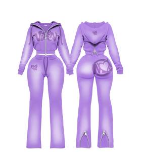 Conjunto Deportivo TAHAD 2026 para Mujer, Lavado Ácido, 2 Piezas, Chaqueta Cortavientos con Doble Cremallera Personalizada, Pantalones Deportivos, Traje Deportivo de Invierno para Mujer - Product Image 3