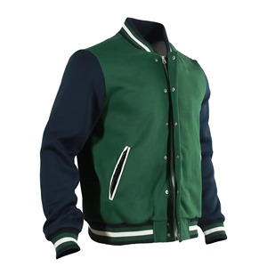 High Quality Customized Logo Design Embroidered with Wool Sleeves Men's Baseball Varsity Wool <b>Jackets</b> - Product Image 4