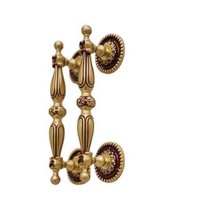 Poignée de porte traditionnelle en laiton orné avec finition dorée polie, poignée décorative robuste pour les intérieurs de luxe - Product Image 3