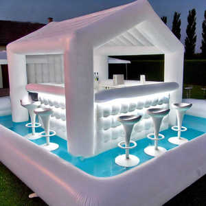 Bar flottant gonflable pour fête en plein air, ensemble de bar de piscine pour adultes, capacité de 5 à 10 passagers, capacité de 100 à 500 kg, matériau PVC - Product Image 3
