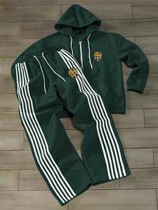 Ensemble de survêtement décontracté unisexe 2 pièces léger avec capuche, pantalon de jogging uni, logo brodé et tissu respirant - Product Image 2