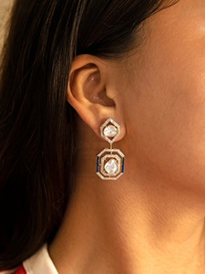 Midnight Deco <b>Earrings</b> Elegant Art Deco Inspired Black Crystal Statement <b>Dangle</b> <b>Earrings</b> for Women Party Wedding Evening Fashion - Product Image 5