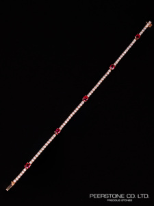 Pulsera de Tenis con Rubíes y Diamantes de 3.18 Quilates, Oro Blanco de 18 Quilates, Regalo de Lujo, Joyería para Fiestas y Bodas, Venta al por Mayor - Product Image 2