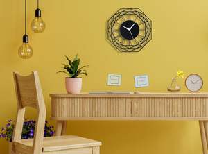 Grande horloge murale en métal, design moderne noir, pour salon, décoration de la maison - Product Image 2