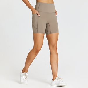 Women's High Waist Yoga <b>Leggings</b> Seamless Butt Lifting Gym Shorts with Elastic Waist Closure Solid Pattern OEM service shorts - Product Image 3