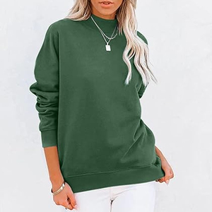 Women Custom Turtleneck Winter Sweatshirt Cotton Fleece Breathable OEM Private <b>Label</b> Logo <b>Printing</b> Embroidery Bulk Supplier - Product Image 2