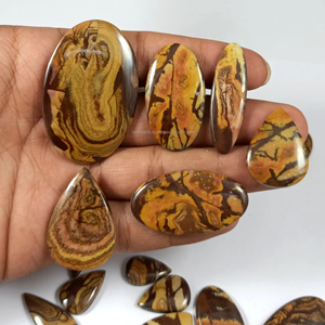 พลอยแจสเปอร์ธรรมชาติจากออสเตรเลีย รูปทรงคาโบชอง ขัดเงา คริสตัลบำบัด พลอยแท้สำหรับทำเครื่องประดับที่ไม่เหมือนใคร - Product Image 4