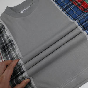 T-shirt pour homme surdimensionné à manches longues en flanelle à carreaux 100% coton - Product Image 2