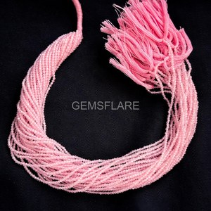 Natural Pink Chalcedony Micro Faceted Round Beads 2MM Pink Chalcedony Beads For Jewelry Making Wholesale Diamond Cut Faceted - Product Image 6
