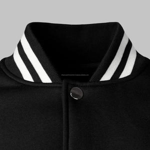 Chaqueta de béisbol de estilo universitario personalizada de alta calidad, algodón de invierno, cuello levantado, bordado de chenilla, procesamiento recubierto - Product Image 4