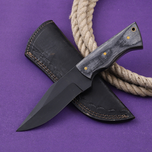 Cuchillo de Pescador Nórdico de Acero al Carbono con Recubrimiento en Polvo, Hoja Fija de Punta Caída, Grado Industrial, Mango de Madera Pakka, OEM Personalizado - Product Image 1