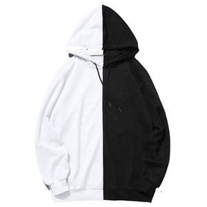 Sudadera con Capucha Personalizada para Hombre 2026, Diseño en Bloques de Color Rojo y Blanco, Corte Regular, Cierre de Cremallera, Estilo Casual, Tejida, para Otoño - Product Image 5