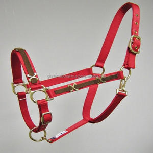 Sangle en nylon de qualité supérieure plusieurs couleurs licou de cheval en nylon avec conchos décoratifs sur le nez et les joues boucle à double couronne réglable - Product Image 5