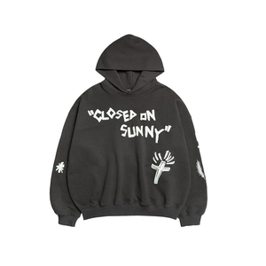 เสื้อฮู้ดพิมพ์ลายปิดลายปัก รุ่นโอเวอร์ไซส์ สตรีทแวร์ สีดำ ผ้าฝ้ายถัก ทรงปกติ ใส่ได้ทุกโอกาส สำหรับผู้ชาย ฤดูใบไม้ร่วง - Product Image 1