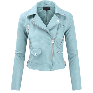 Chaqueta de cuero para mujer, transpirable, antiarrugas, impermeable, ecológica, de primera calidad, ligera. - Product Image 1